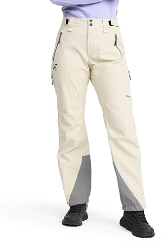 RevolutionRace Cyclone 3L Shell Pants für Damen, wasserdichte Hose mit Recco-Reflektoren zum Wandern, Peyote, L