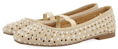 Gioseppo - Bailarina | Bailarina Ceremonia niña de Piel con Brillos y troquelados DEDHAM | Niña Talla 30 Beig