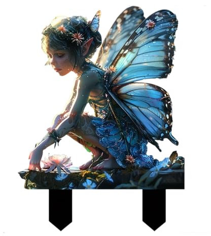 Piquets papillon en acrylique, décoration de fée de jardin, art extérieur coloré, piquets de jardin imperméables, décoration de cour résistante à l'usure, piquets de jardin décoratifs, art de jardin
