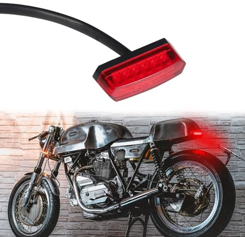 LOKLISUM Fanale Posteriore per Moto, 12V 6 LED Mini Stop LED Moto Luce Freno Universale per motociclette Dirt Bikes Quad ATV Chopper