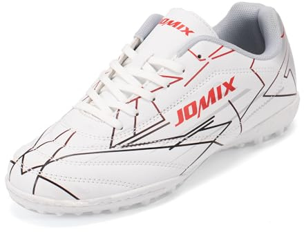 JOMIX Scarpe Calcetto Unisex Ragazzi Ragazze Donna – Sneakers Sportive con Multitacchetti TF – Campi Sintetici ed Erba Artificiale – Antiscivolo e Traspiranti WOS250656 (Bianco, 37)