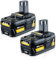 VANTTECH 2Packs 5.5Ah 18V P108 lithium_ion Battery Replacement for Ryobi 18V Battery P104 P105 P107 P108 P507 BPL-1815 BPL-1820G BPL18151 BPL1820 Tools