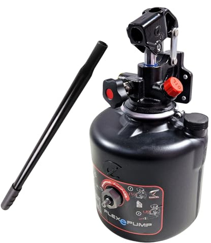 Lukona Chapel FLEXePUMP – Pompa idraulica con avvitatore a batteria o funzionamento manuale | fino a 180 bar | per rimorchi ribaltabili | capacità serbatoio 5,5 l (Chapel FLEXePUMP con leva a pompa)