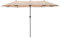 PHI VILLA 2×3.8m Garden Parasol Umbrella for Sun Protection Patio Outdoor Umbrella Waterproof with Crank,Beige