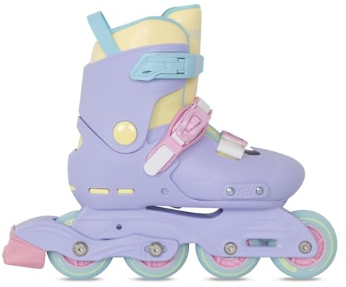 Nattork Inline Skates for Girls Kids Teens Boys Age 6-12, 4 Sizes Adjustable Blades Roller for Outdoor Indoor Birthday Purple