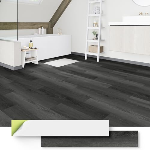 ATOPOSE Waterproof Vinyl Flooring Peel and Stick, Newly Upgraded 3.0mm 28 Planks with 1.0mm Underlayment, Durable and Removable for Bedroom Kitchen Bathroom 42 sq. ft（Grey Oak）