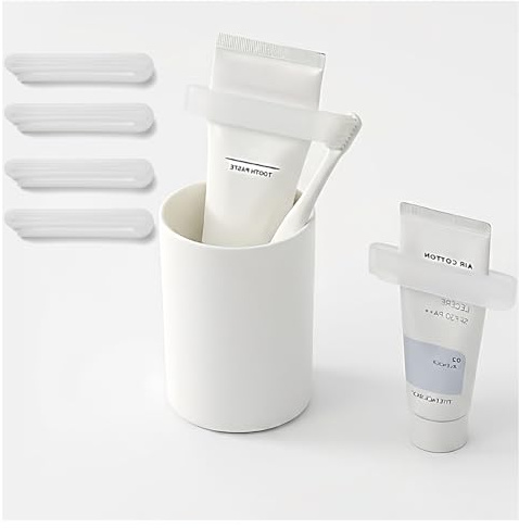JM.JEEMI 4-Pack Toothpaste Squeezer – PP Toothpaste Tube Squeezers, Toothpaste Dispenser & Tube Squeezer Tool for Bathroom, Works with Creams, Cosmetics in Tubes