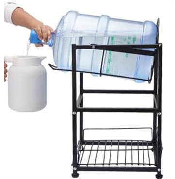 Enfriador De Agua 2 Niveles con Marco Refuerzo, Soporte For Botellas Suelo, Fácil Usar For Cocina, Oficina Y Hogar