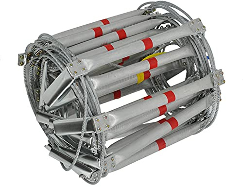 Nödstegar,Brandstegar,Utrymningsstegar, Utrymningsstegar, Brandsäkra ståltrådsstegar, Halkfri, slitstark, Räddningsstegar av aluminiumlegering, 10 m/32,8 fot