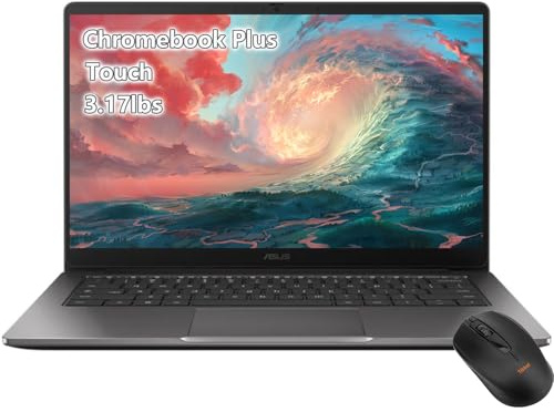 ASUS Chromebook Plus Touchsceen 14inch FHD - Intel Core 3 Beat i3-1215U - 8GB RAM| 256GB Storage - Goole AI Laptop - USB C -HDMI Port -School Students - Kids 8-12
