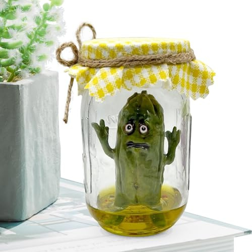 Gurka -figur – liten glasminiatur, roliga skrikande gurkor