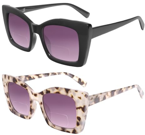 MMOWW Doble luz Gafas de Lectura Para el Sol con Montura Cuadrada de Moda