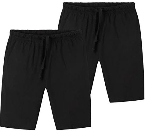 CityComfort Set med 2 pojkar jerseyshorts | tvåpack i marinblå och kol eller grå och svart med fickor för sport, lounge, fotboll, gym | sommarpyjamas