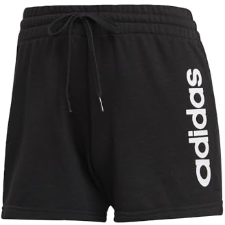 adidas W LIN FT SHO, pantaloncini (1/4) Da donna, Black/White, XS