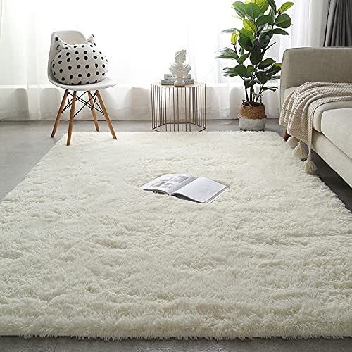 Hruile Grand Tapis Moderne à Poils Longs antidérapant | 140x200cm,doux au toucher, en fausse fourrure, pour salon, chambre à coucher, canapé, chambre d'enfant
