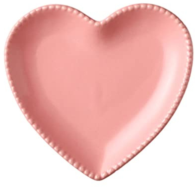 Yardwe Vassoio Colazione Rosa di di in Porcellana Piatti Dessert a Forma di Cuore Decorativo per Appetitore Snack di Rosa Piatti A Forma Di Cuore
