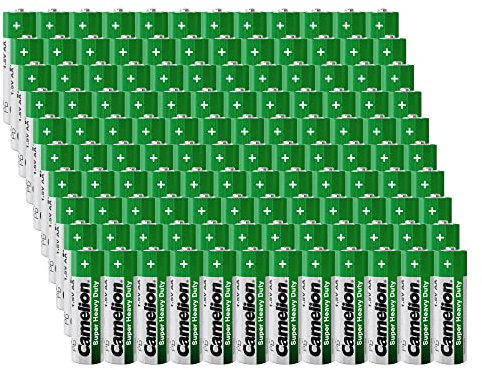 Camelion 120 x AA Super Heavy Duty Batteries 1.5V Leistungsstarke Einwegbatterien für Spielzeug, Wecker, Fernbedienungen und viele andere Geräte