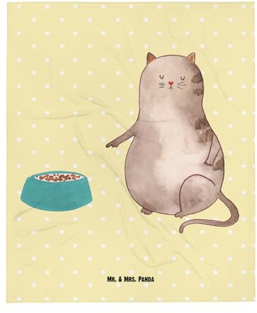 Mr. & Mrs. Panda Schmusedecke Katze Fressen - Geschenk, Katzenliebhaberprodukte, Katzenmotive, Sofadecke, Tagesdecke, Wohndecke, Katzendeko,