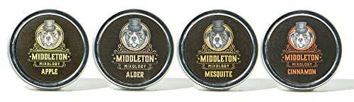 Smoketop 4-pack Apple, Alder, Mesquite och Kanel Wood Chips - Cocktail Smoker Chips för gammaldags cocktails, whiskey och Bourbon - av Middleton Mixology