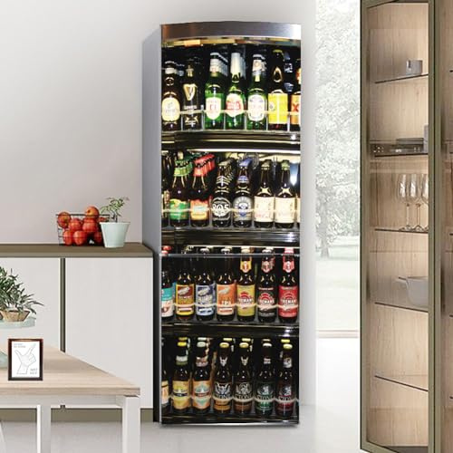 Targawerelax Refrigerator Stickers, Fridge Sticker, Full Door Cover, Fridge Covers, Wall Stickers for Kitchen Decal, Full of All Kinds of Beer