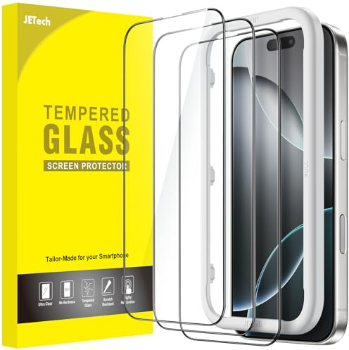 JETech Full-Coverage Screen Protector for iPhone 16 Pro, 3-Pack