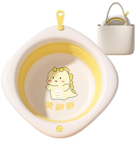 Bañera para el lavado plegable, contenedores para el hogar abiertos - Lavabo plegable resistente y robusto,Cuenco para lavabo de baño con diseño de cordón para el lavado diario de la cara y las
