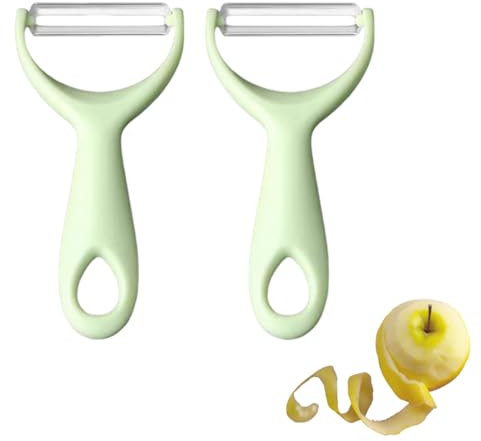 Lot de 2 Éplucheur Universel, Éplucheur Universel, Econome Legumes Inox Eplucheur Legumes Manuel Eplucheur Pomme de Terre Poignée Ergonomique, Couteau Eplucheur Cuisine pour Légumes Fruits
