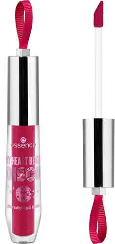 Essence Cosmetics Barra de labios líquida MY HEART BEATS DISCO, de gran pigmentación, escarchado, 2.76 ml