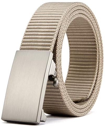 CHAOREN Nylon Ratchet Belts for Men - Adjustable Web Belt - Automatic Slide Buckle for Casual Golf Work