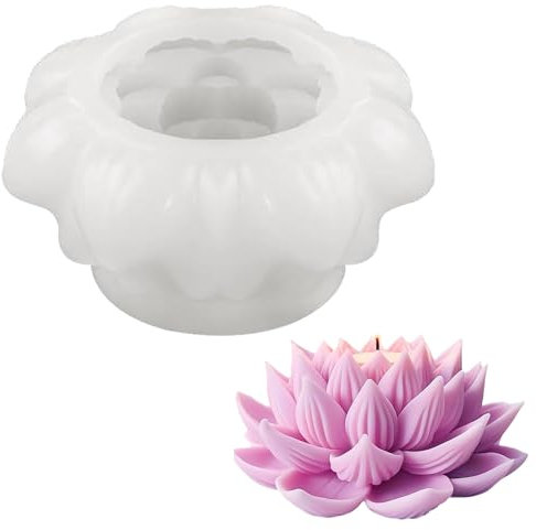 3D Lotusblume Kerzenform,silikonformen gießformen,Kerzen Formen Silikon,Blume Duftkerzen Silikonform, Silikon Seifenform,3D silikonform blumen für DIY Aromatherapie Kerzen Handwerk Ornamente