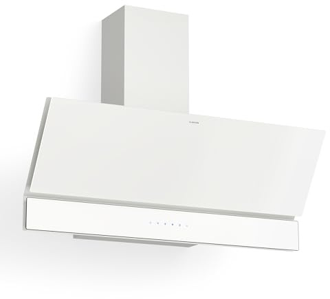 Klarstein Velaire Campana Extractora 90 cm - 820 m³/h, Eficiencia A++, LED, Táctil, Filtros Lavavajillas, 3 Velocidades + Boost, Campana Extractora Decorativa, Silenciosa, Blanco