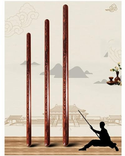 Chinese Traditional Tai Chi Ruler, Solid Wooden Tai Chi Stick, Qigong Posture Martial Arts Portable Taiji Bang for Seniors, Beginners