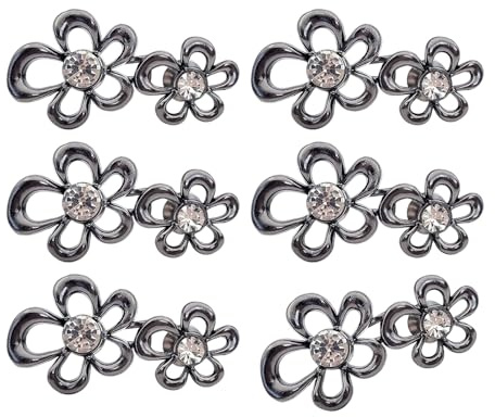6Pcs Elegante Fiore Vita Pulsante di Serraggio per Jeans Pantaloni Chiusura Clip Vita Cincher per Vita NoSewing Pulsante di serraggio