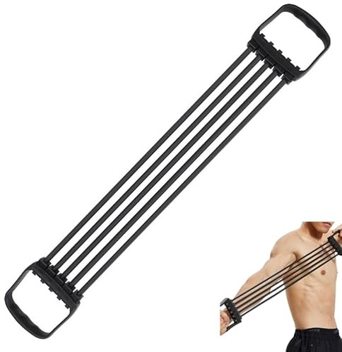 YSTrillion Chest Expander Adjustable Fitness Resistance Bands with 5 Strings Removable Chest Expander Resistance Trainer Band Muscle Pull Exerciser for Family,Gym,Shoulders,Arms Training (Black)