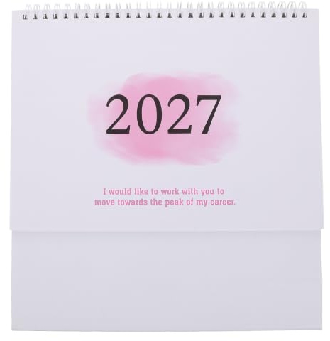 LOCZUK Bordskalender med Stående Flipp Tjockt Papper och Gradient Rosa Omslag Månatlig Planerare för Lärare och Skola Bordskalender för Veckoplanering
