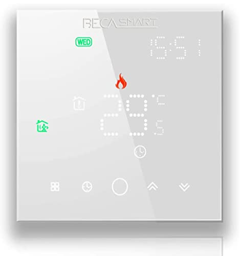 BecaSmart Serise 003 WIFI Termostato Compatibile con Riscaldamento dell'acqua Controllo della programmazione cellulare Lavora con Alexa, Google Home (Riscaldamento dell'acqua, Bianco (WIFI))
