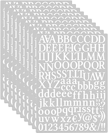 10 ark vinyl bokstäver siffror klistermärken, självhäftande dekal för brevlåda, skyltar, dörr, bilar, lastbilar, hem, företag, adressnummer (vit)