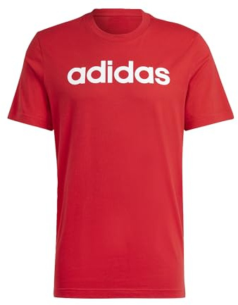 Adidas Herren Essentials Single Jersey Linear Embroidered Logo Tee, Better Scarlet, S