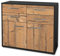 Lqliving Sideboard - Beistellschrank Celia, Korpus: anthrazit matt, Front: Holz-Design Pinie (92x79x35cm), inkl. Metall Griffen, Made in Germany