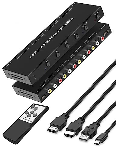 OseTub 4 Port RCA to HDMI Converter with UPGRADE TECHNOLOGY