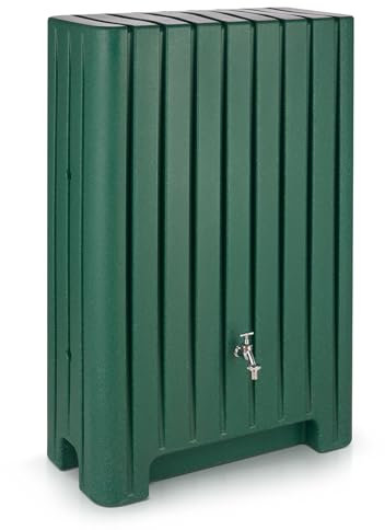 Regentonne grün Regenwassertank Barletta 280 Liter aus UV- und witterungsbeständigem Material. Frostsichere Regenwassertonne Regenfass Zwei hochwertigen 3/4 Zoll Gewinde