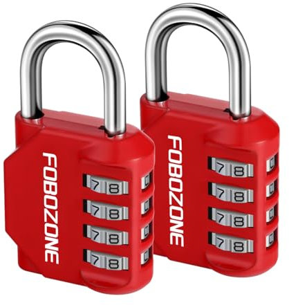 FOBOZONE - Candado de combinación de 4 dígitos para exteriores, impermeable, con código reajustable, para casillero de gimnasio, armario, cobertizo, cerrojo, puerta, caja de herramientas, cerradura de