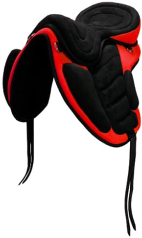 Brama West Selle « Safety » Taille d'assise 18 – pour Tous Les Types de Chevaux – avec Sangle – Rouge