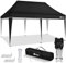 tillvex Pavillon 3x6m wasserdicht | Pop-Up Faltpavillon höhenverstellbar | Gartenzelt UV Schutz 50+ | Partyzelt mit Tasche für Garten (Schwarz - ohne Seitenteile)