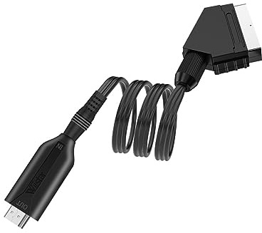 PHENOFICE Convertidor Scart Cable Para Audio y Vídeo Full Hd Escalador De Vídeo y Audio Plug and Play Compatible Con Tv Vhs Dvd y Proyector