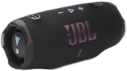 JBL Charge 6 - Portable Waterproof & Drop-Proof Bluetooth Speaker, Bold JBL Pro Sound & AI Sound Boost, 28Hrs Playtime, Built-in powerbank & Comes with a Sturdy/Removable Carrying Strap (Black/Teal)