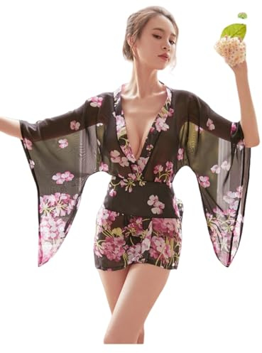 YEBAODUO Kimono giapponese da donna, sexy, tradizionale, vestaglia, lingerie Yukata, costumi da pigiama