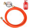 Rzspher Gasdruckregler 50mbar, 150 cm Gasschlauch, 1/4 -19 LH Außengewinde, Gas Niederdruckregler Druckregler für Gasgrils für Camping Picknicks Grillpartys