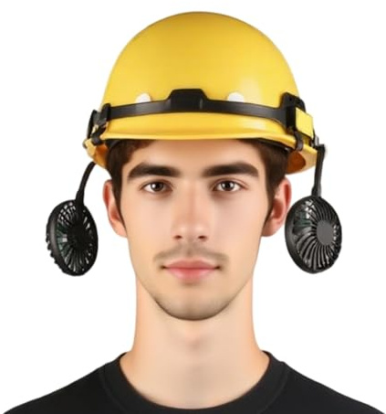 Tktouci Cascos para Adultos | Casco de Seguridad para Construcción | Protección para la Cabeza Ergonómica con 2 Ventiladores para Trabajo al Aire Libre Obra de Construcción Poda de Árboles y