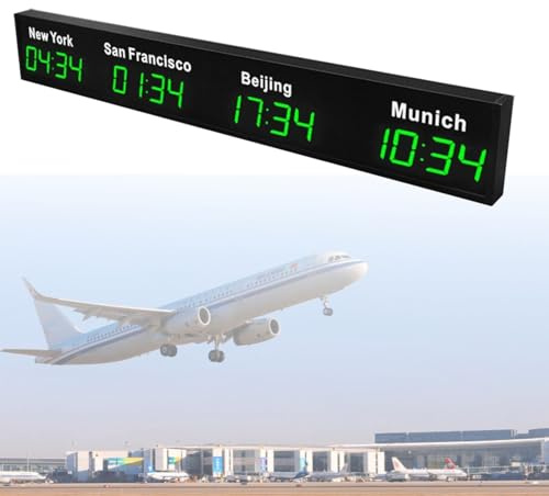 Reloj mundial con pantalla LED para hoteles, aeropuertos y empresas multinacionales